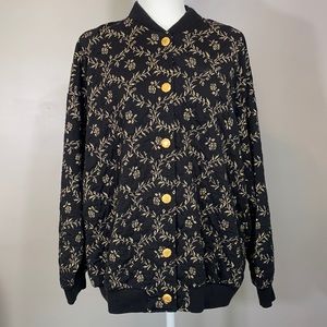 Black &Gold Vintage Ladies Jacket Size 2X